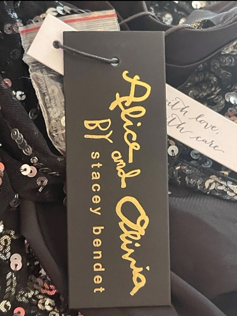 Alice + Olivia Zenon Embellished Black Cape Mini Dress Size US 6 $1,495 - Picture 13 of 14